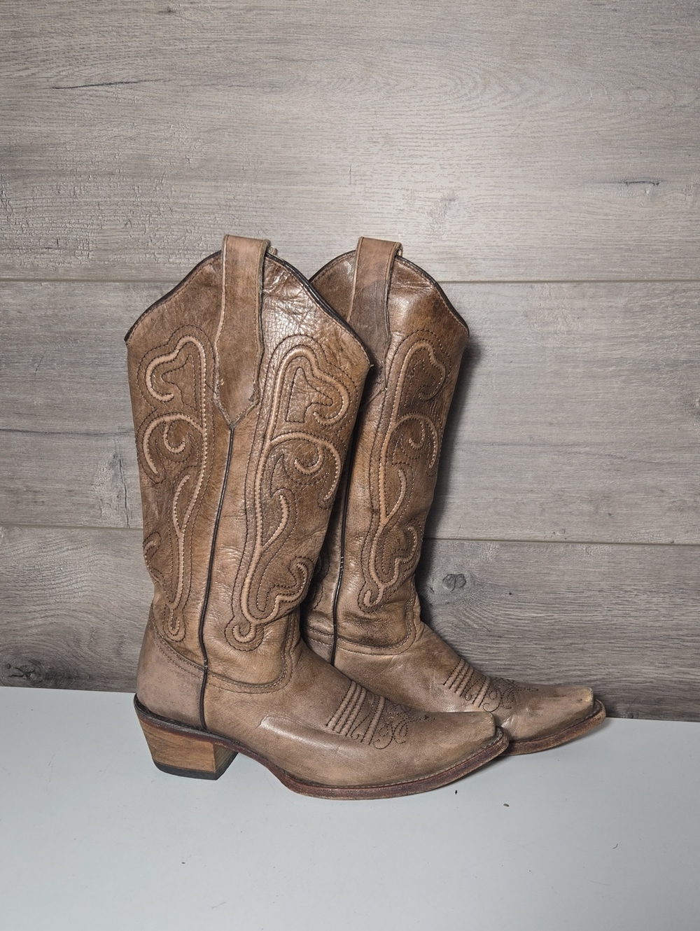 Women's Circle G Brown Leather Boots Sz 6.5
